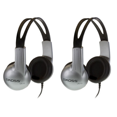 Koss UR-10 Closed-ear Design Stereo Headphones, 2 Pack